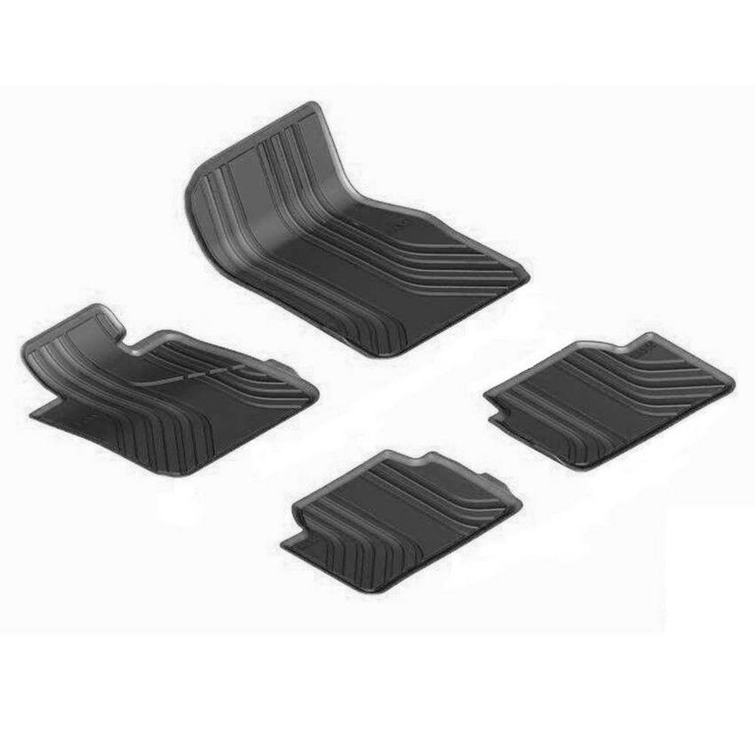 BMW Floor Mat Set - Front and Rear (All Weather) (Rubber) (Beige-Black)